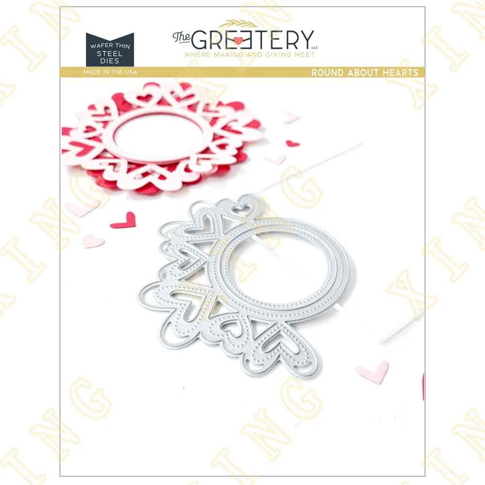 

Metal Cutting Die Scrapbook Embossed Paper Card Album Craft Template Cut Die Stencils New for 2023 Arrival Round About Hearts