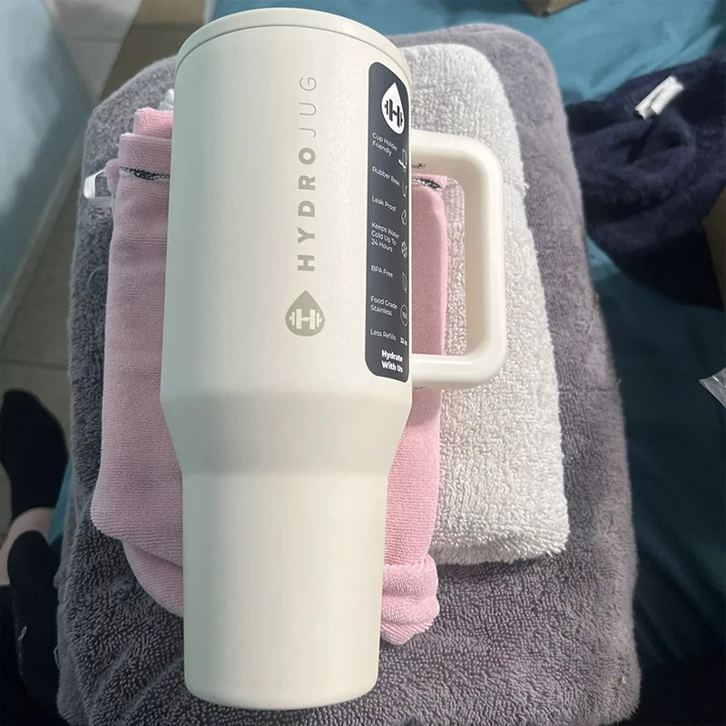 HydroJug Tumbler Traveler Cup Stainless Steel Coffee Mug Insulated Thermos Portable Vacuum Travel Tumbler Handle Lid Straw