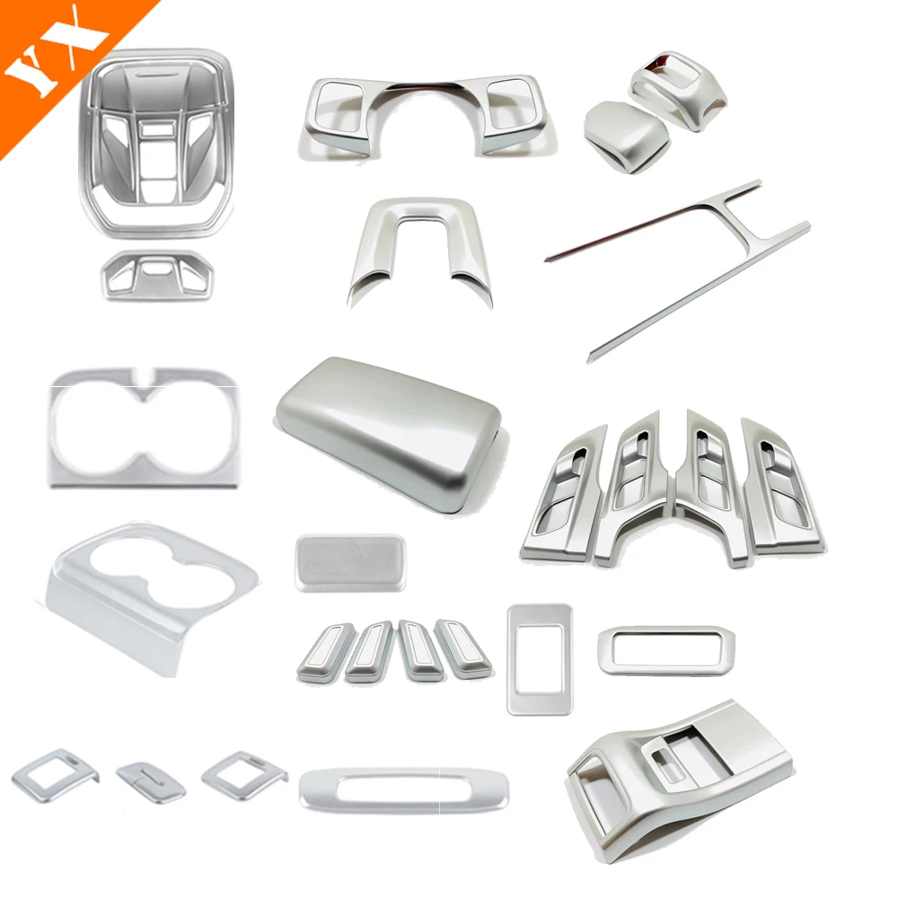 

L/RHD Full Set Silver Look Interior Trim Anti Hit Scratch Moulding Garnish For GWM Great Wall WEY Tank 300 2022-2023 Accessories