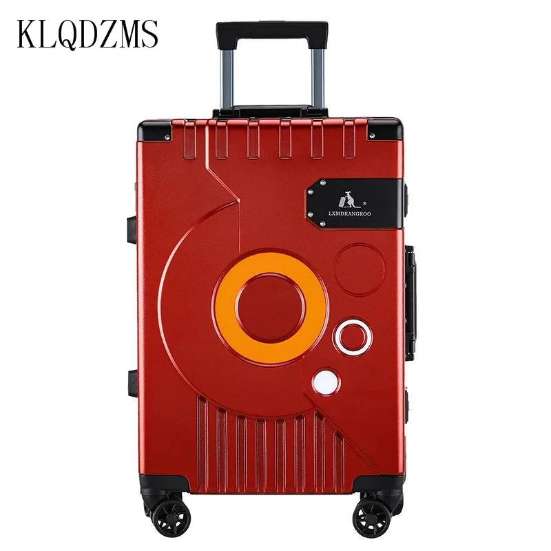 KLQDZMS Fashion Round Design Trolley Case Female 26-Inch Large-capacity Thickened Wear-resistant Luggage 20-Inch Boarding Case