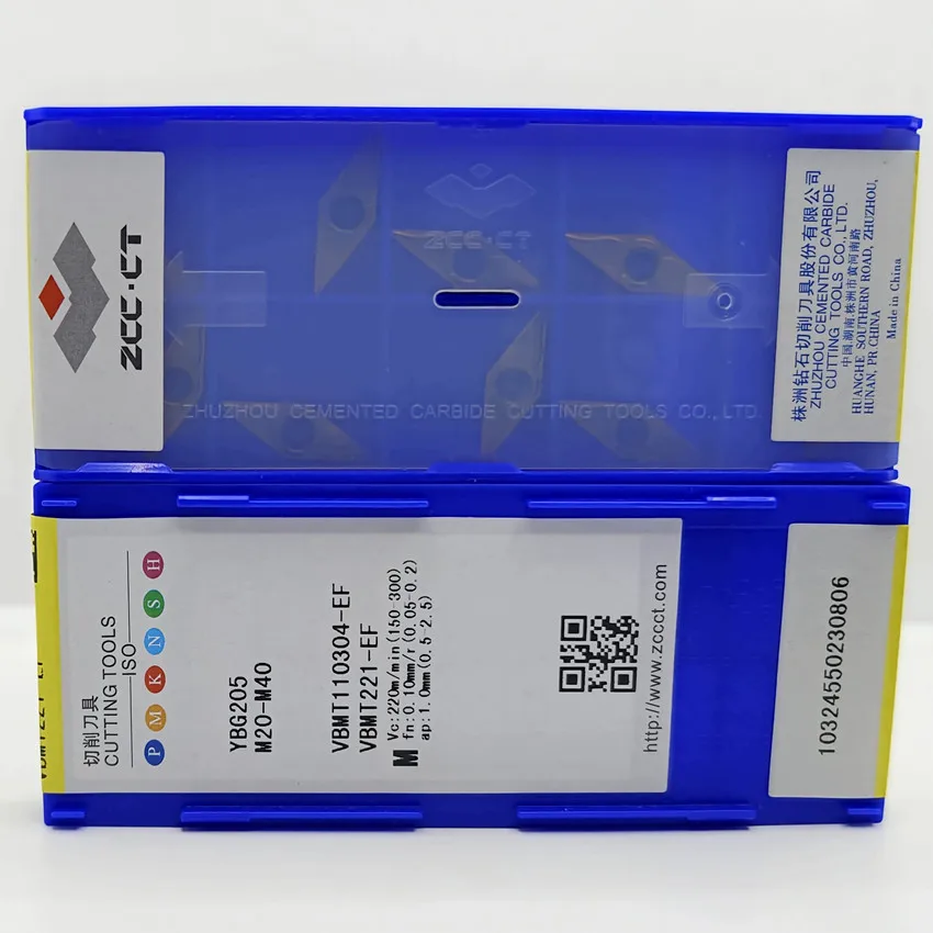 VBMT110302-EF YBG205/VBMT110304-EF YBG205/VBMT110308-EF YBG205 VBMT110302 VBMT221 VBMT222 ZCC.CT CNC 카바이드 인서트 10개/박스