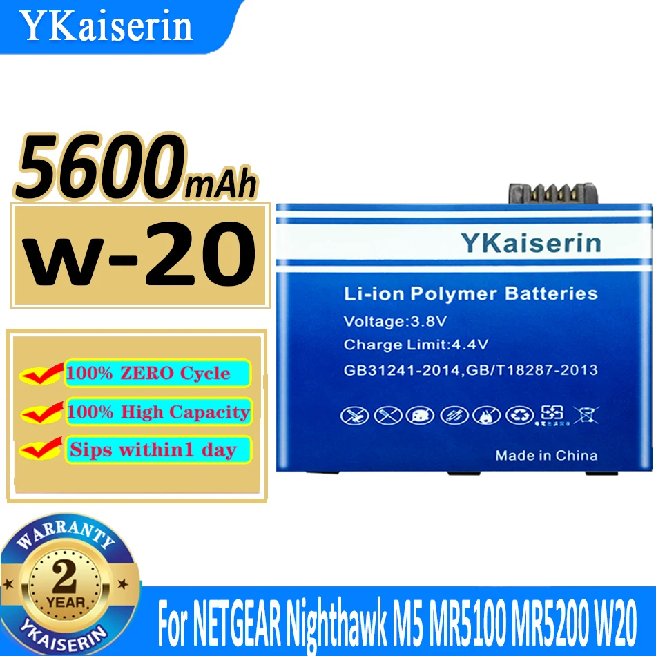 YKaiserin New W 20 Battery For NETGEAR Nighthawk M5 MR5100 MR5200 W20 Wireless Router 5600mAh