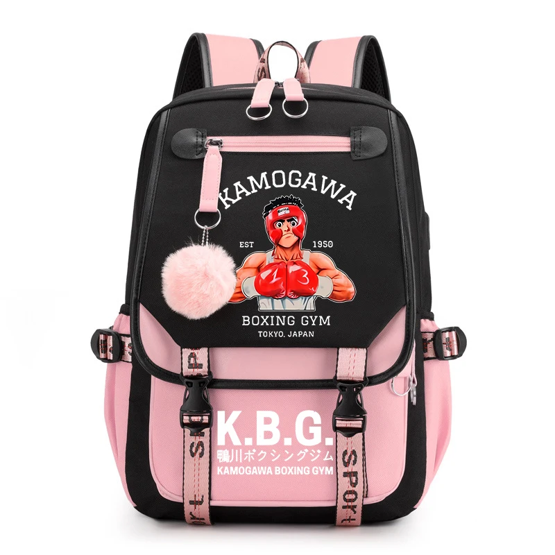 

Anime Backpacks Hajime No Ippo Kamogawa Boxing Gym Boys Girls School Backpack Makunouchi Takamura KGB Students Schoolbag Mochila