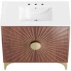 Daylight Bathroom Vanity Cabinet with Ceramic Sink Basin, 36 Inch, White Walnut 4