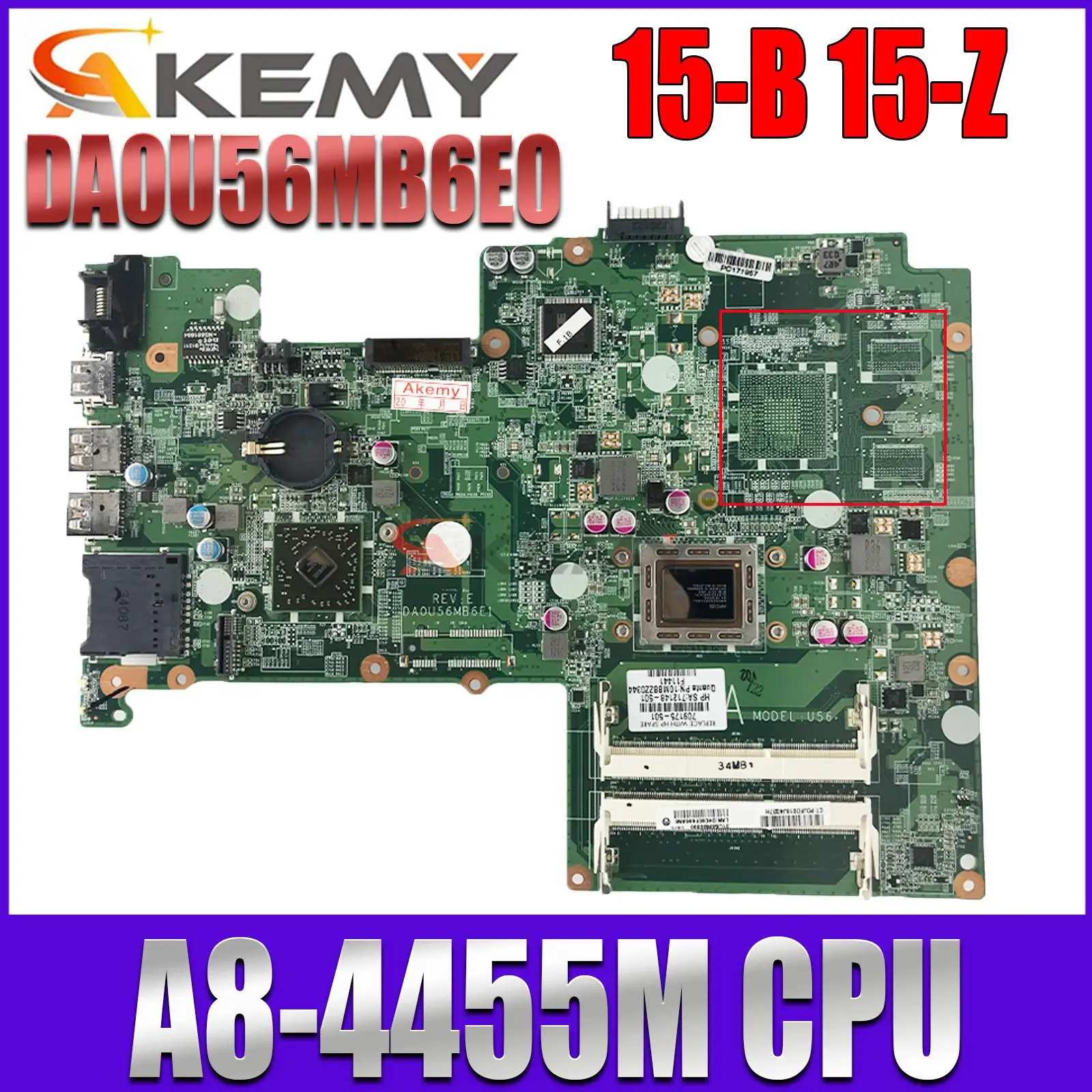 

For HP Pavilion 15-B 15-Z Series 709174-001 709174-501 DA0U56MB6E0 UMA A70M A8-4455M Laptop Motherboard Tested