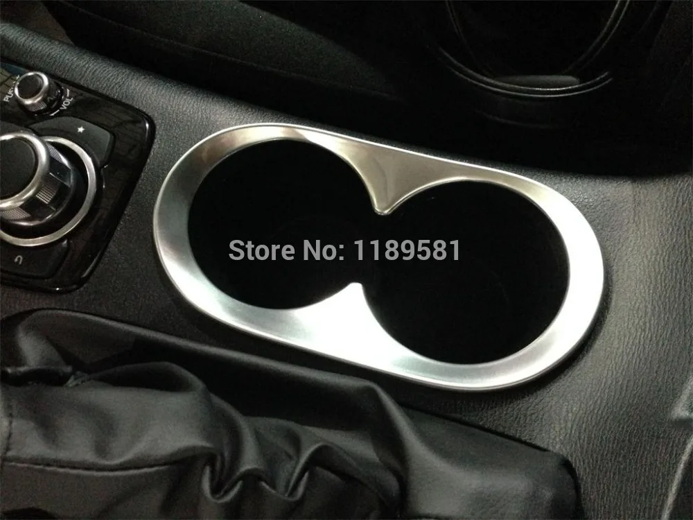 

For Mazda 3 M3 Axela 2014 2015 2016 ABS Pearl Chrome Inside Interior Cup Holder Cover Trim Car Accessories Stickers W4