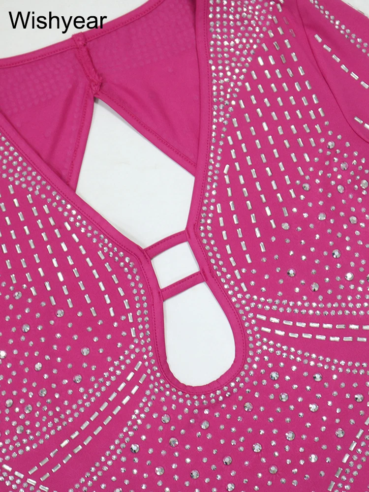 Neue Frau Langarm Zurück Offen Geburtstag Party Kleid Kristall Nachtclub Cocktail Abend Hochzeit Gäste Luxus Elegante Vestidos – Detail 7