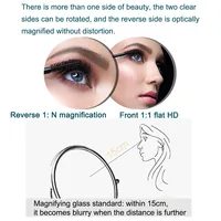 Wall Folding Makeup HD Mirror Double Side Fill Light Magnifying USB Charging Led Tricolor Dimming Bathroom Cosmetic Mirrors - Image 4