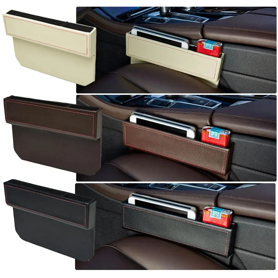 Car Seat Crevice Leather Storage Box Multi-Purpose Vehicle Supplies Auto Gap Filler Organizers Carrying Pocket Car Acesssories