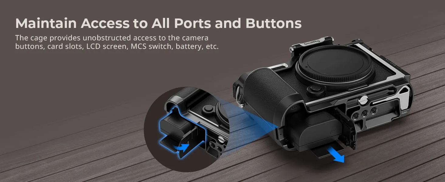 S9 Camera Cage for Panasonic LUMIX S9, with Wooden Handgrip & Arca-Swiss Quick R