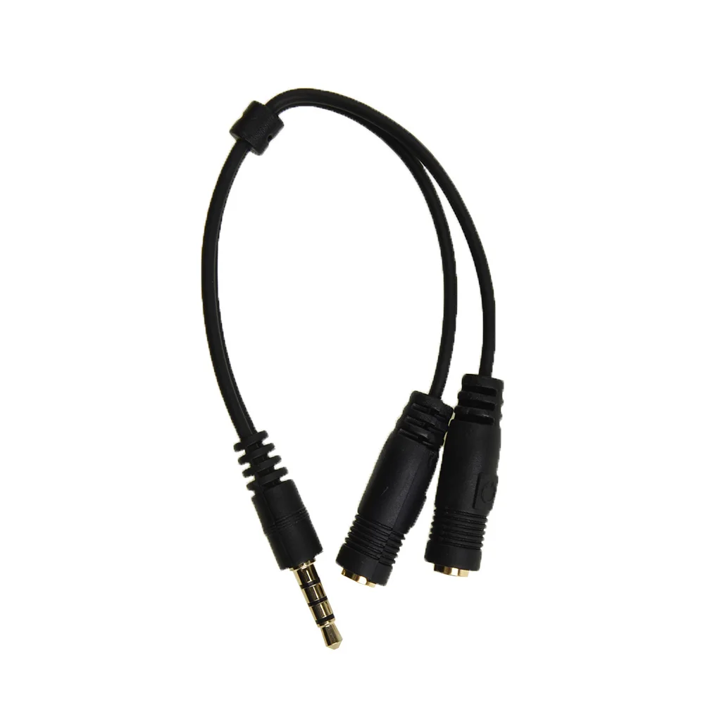 

3.5mm Y Splitter Cable Adapter Headset Combo Jack Splitter Headphone Microphone Audio Male to 2 Female Practical