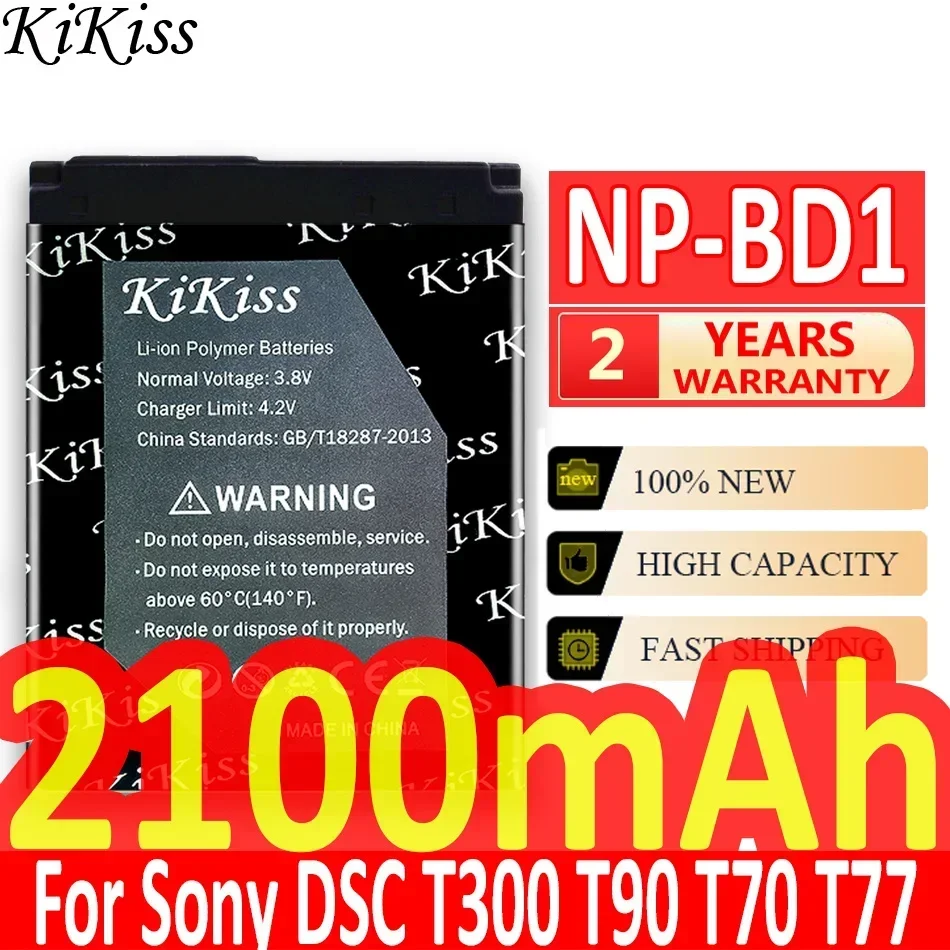 Batteria Kikiss Np-Bd1 Np Bd1 Per Sony Cyber-Shot Dsc-G3 Dsc-T2 Dsc-T70 Dsc-T75 Dsc-T77 Dsc-T90 Dsc-T200 Dsc-T300 Dsc-T500