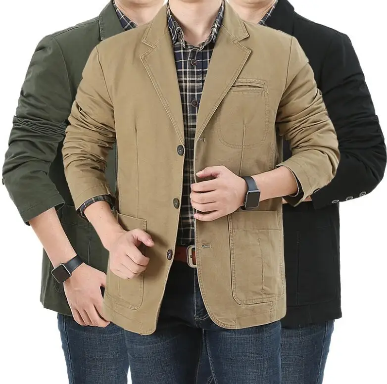 Men's Denim Blazer, Male Suit, Casual Pocket, Work Jacket, Fashion Blazers, Loose Outerwear