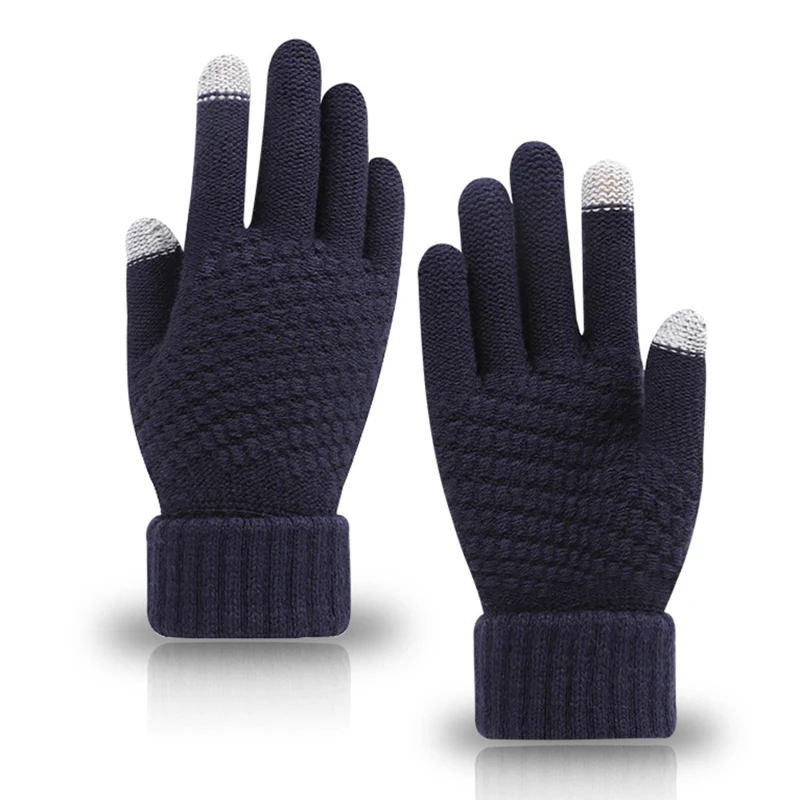 Warm Gloves Winter Touch Screen Gloves for Women Men Stretch Knit Mittens Wool Full Finger Guantes Female Crochet Outdoor warm gloves,full finger gloves