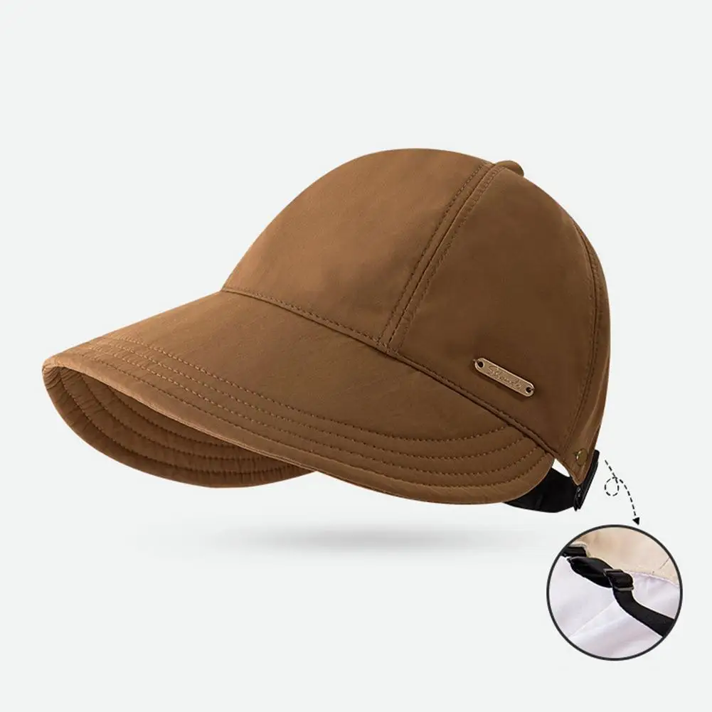 Frauen Sommer Sonnenhut Im Freien Reise Strand UV Schutz Baseball Hüte Trend Weibliche Große Krempe Visier Kappen Einstellbar – Detail 25