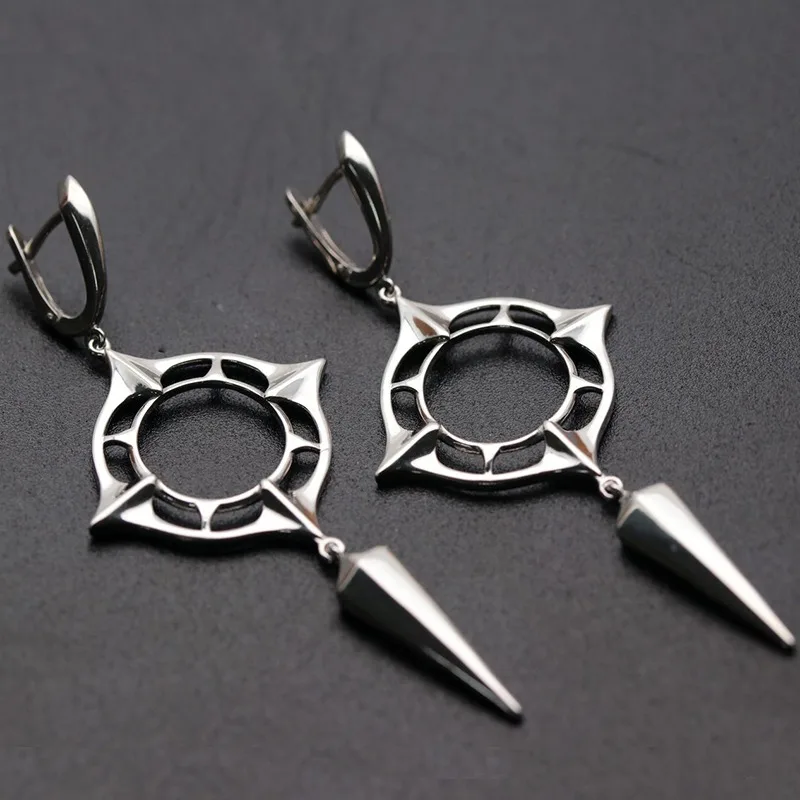 

Vintage Silver Color Irregular Rivets Metal Drop Earrings for Girls Women Fashion Punk Rock Party Jewelry Accessory Party Gifts