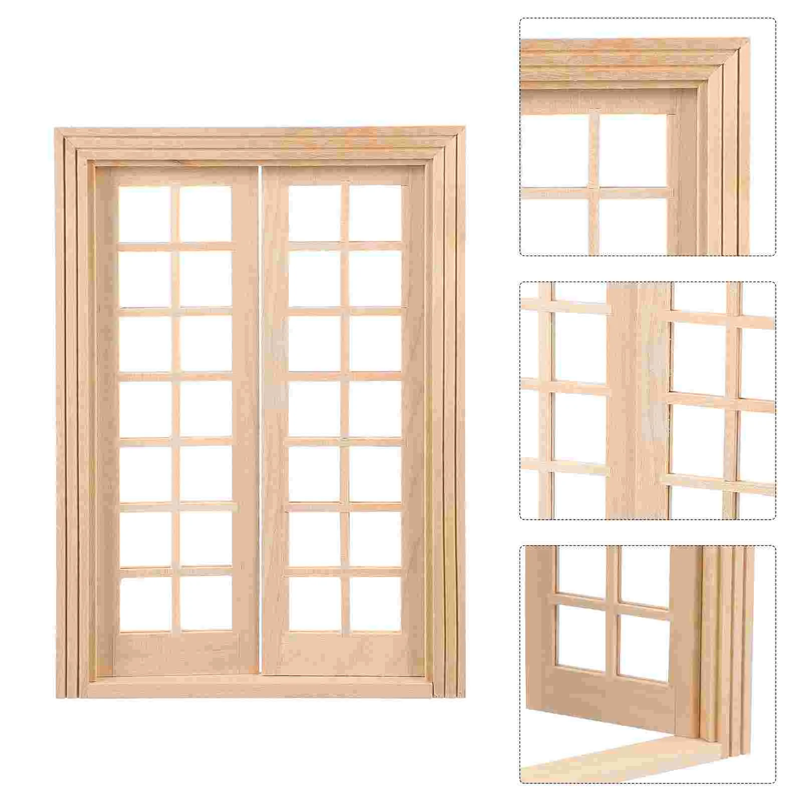 

Door and Window Model Wooden Dollhouse Furniture Toys Micro Landscape Decoration Miniature Fairy 1/12