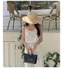 100% Handmade Natural Raffia Hats Women Flat Top Wide Brim Straw Hat Beach Hat Lady  Holiday Panama Sun Protection Sun Hat 2