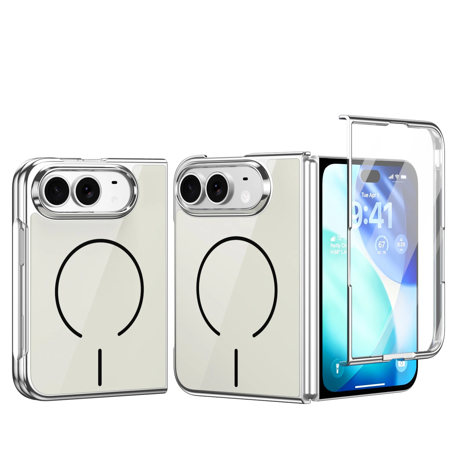 Magnetic Electroplating Integrated Case with Lens Protection - Anti-Scratch and Shockproof Back Cover