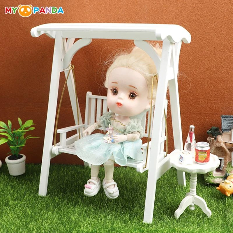 achtergrond Gezag badminton 1:12 Dollhouse Miniatuur Wit Houten Meubels Swing Stoel Hangmat Miniatuur  Tuinmeubelen Swing Pop Huis Tuin Decor Speelgoed| | - AliExpress