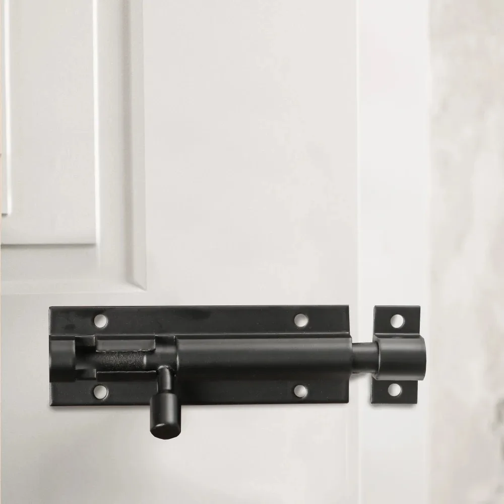 Black Door Lock Barrel Aluminum Alloy Door Lock Latch For Home Hardware Gate Safety Bolt Tower Window Catch Silver
