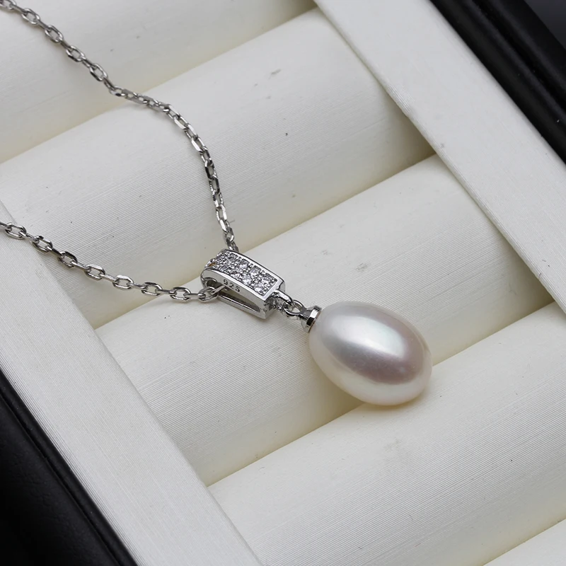 Fashion Pearl Necklace Pearl Jewelry Multi colour Natural Pearl Pendant 925 Sterling Silver Jewelry For Women Gift diaves women plus size summer fashion denim pants double colour pearl stone embroidered high waist skinny jeans turkish quality