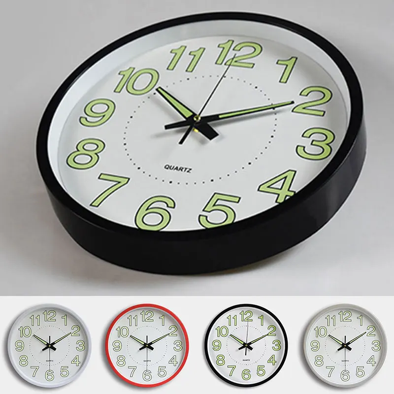 Nordic Minimalism Classic Wall Clock 30cm Quartz Wall Clock Night Light Modern Home Decoration