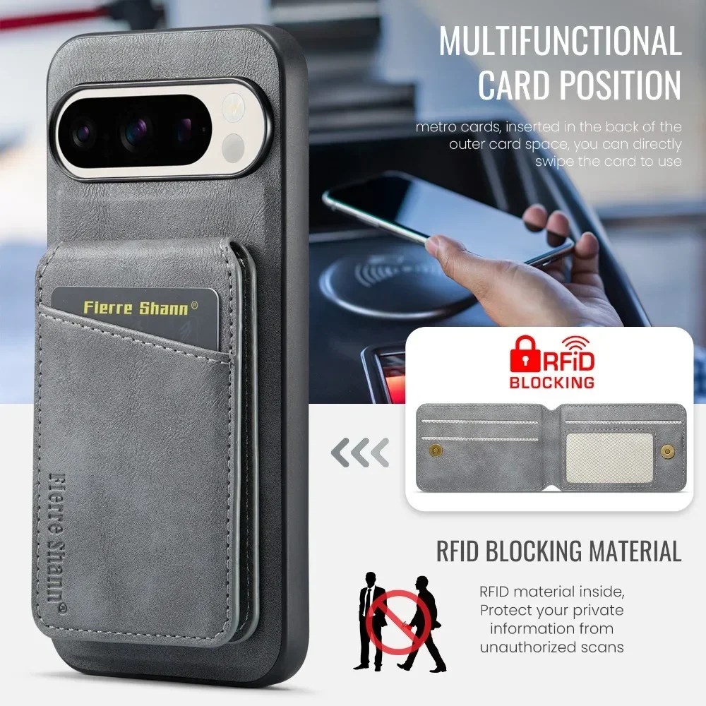 Premium Detachable 2-in-1 Leather Wallet Phone Case with Card Holder and Magnetic Cover