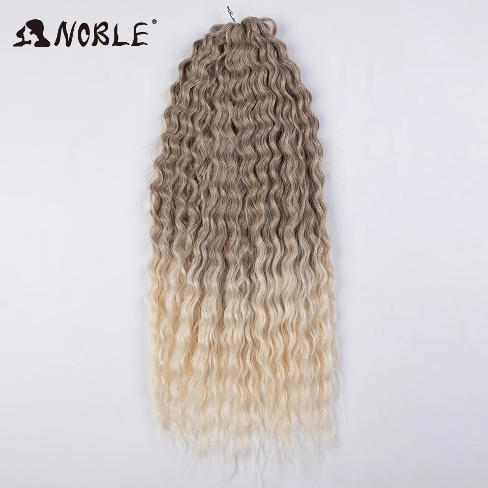 Noble Synthetic Hair Cosplay Water Wave 24Inch Twist Crochet Hair Braid Hair Ombre Blonde Pink Deep Wave Braiding Hair Extension