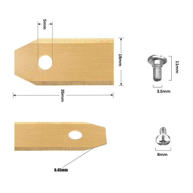 35*18*0.45mm Lawn Robot Blade Gold Silver Lawn Mover Replacement Blade For Gardena Husqvarna Automower yardforce Garden Tools 4
