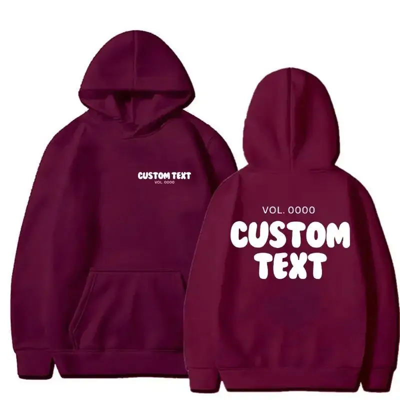 2024 Custom Text Hoodie Men Fashion Sweatshirt Cool casual Harajuku Street wear pullover hooded streetwear 5