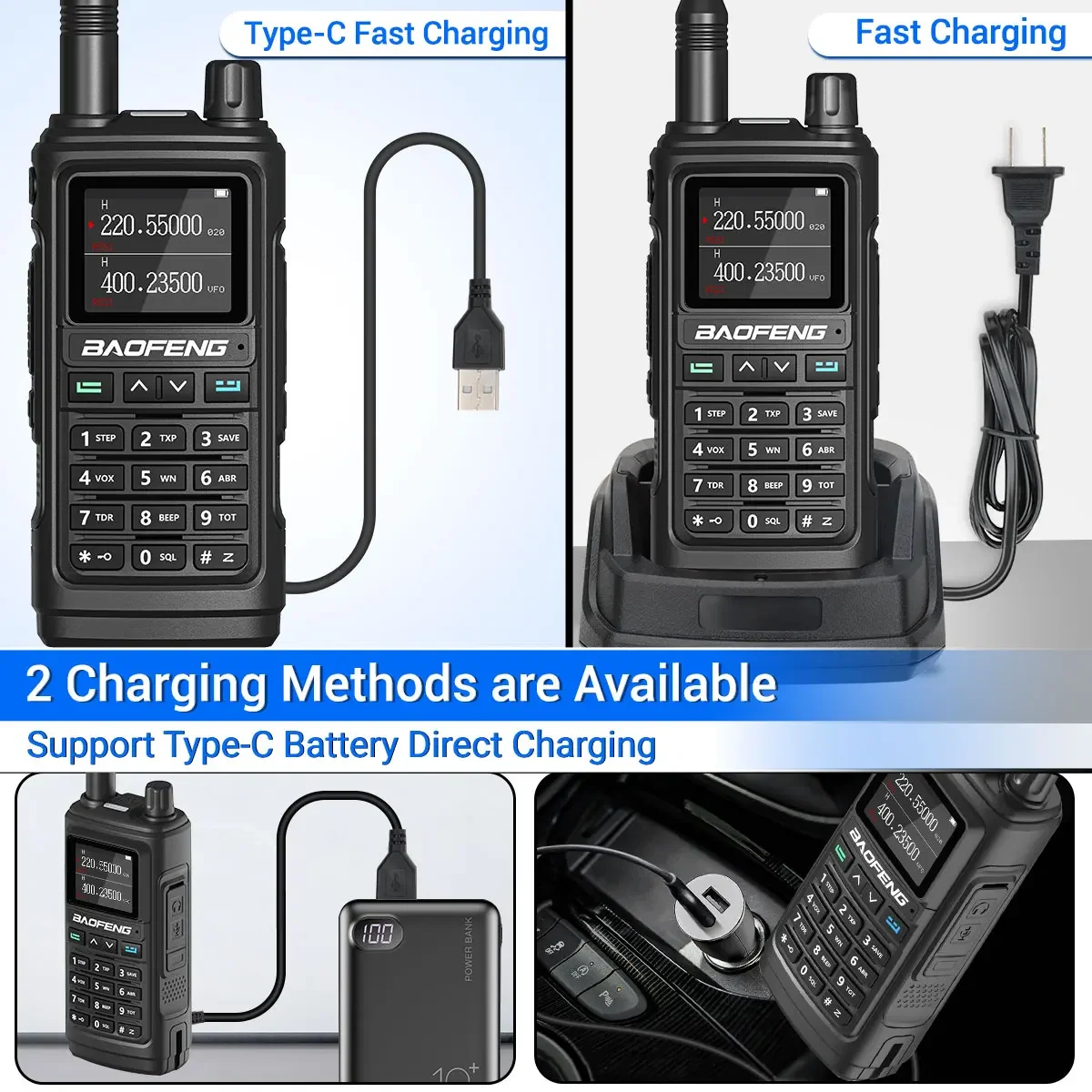 Baofeng UV-17M Walkie Talkie Wireless Copy Frequency Six Band Long Range Air Band FM/AM 999CH UP UV-5R 17 Pro Two Way Radio 5