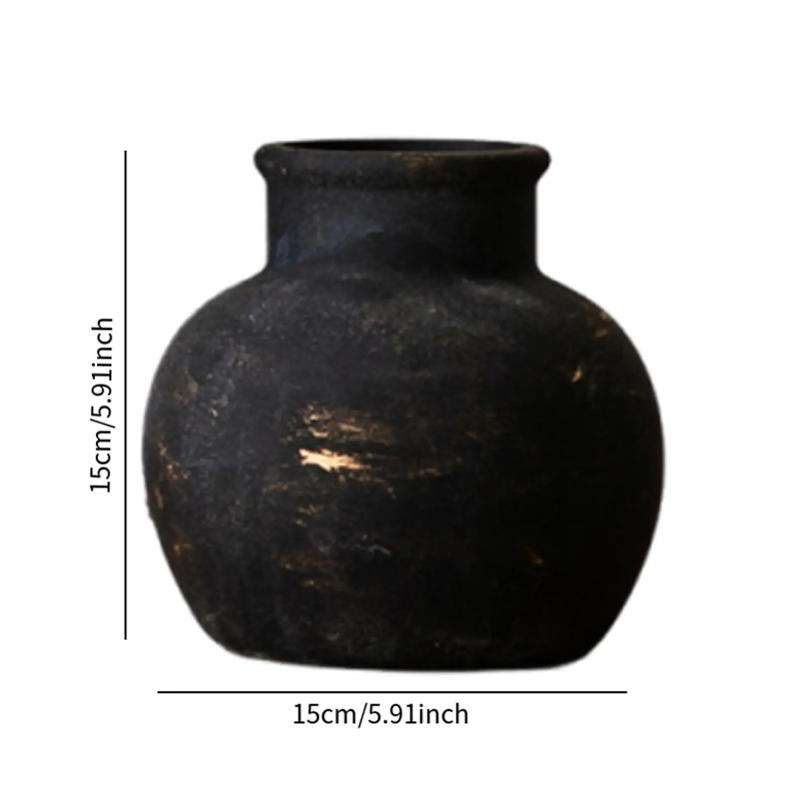 Rustic Ceramic Vase Decorative Wabi Sabi Vase Desktop Farmhouse Flower Vase for Fireplace Housewarming Living Room Office Party