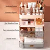 Luxury Makeup Organizer Cosmetic Storage Box Drawer Type Lipstick Skincare Makeup Brush Holder Desktop Make Up Container 3