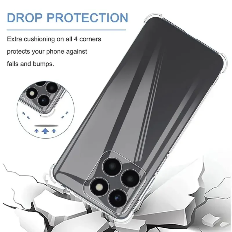 Shockproof Clear TPU Protective Case for Honor Series - Four-Corner Reinforcement