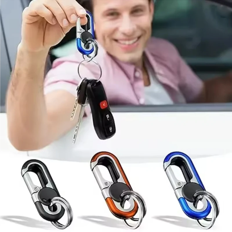 Automatic Key Ring New Double Ring Keychain Business Key Men Fashion Auto Key Chain Gift ...