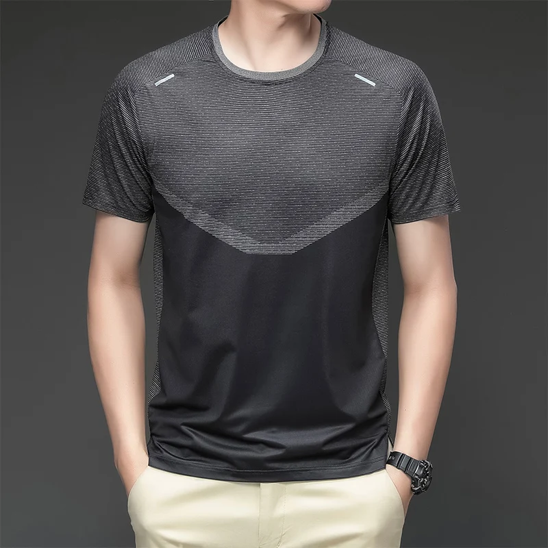 

Быстросохнущая Спортивная модная футболка для мужчин 2024 летняя повседневная черная зеленая футболка оверсайз с коротким рукавом 4XL 5XL верхняя одежда