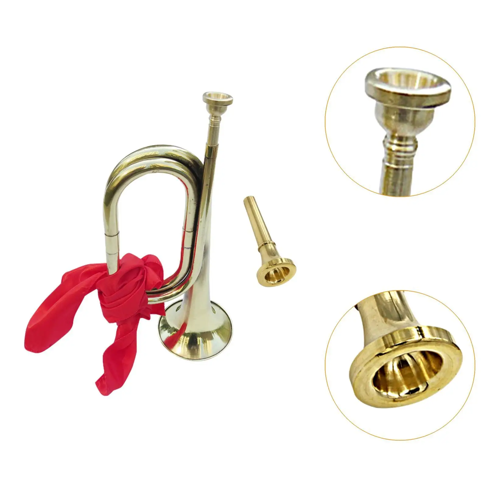 Cavalry Trumpet Scouting Trumpet with Mouthpiece C Bugle Blowing Bugle Mini Brass Instrument for School Band Orchestra Adults