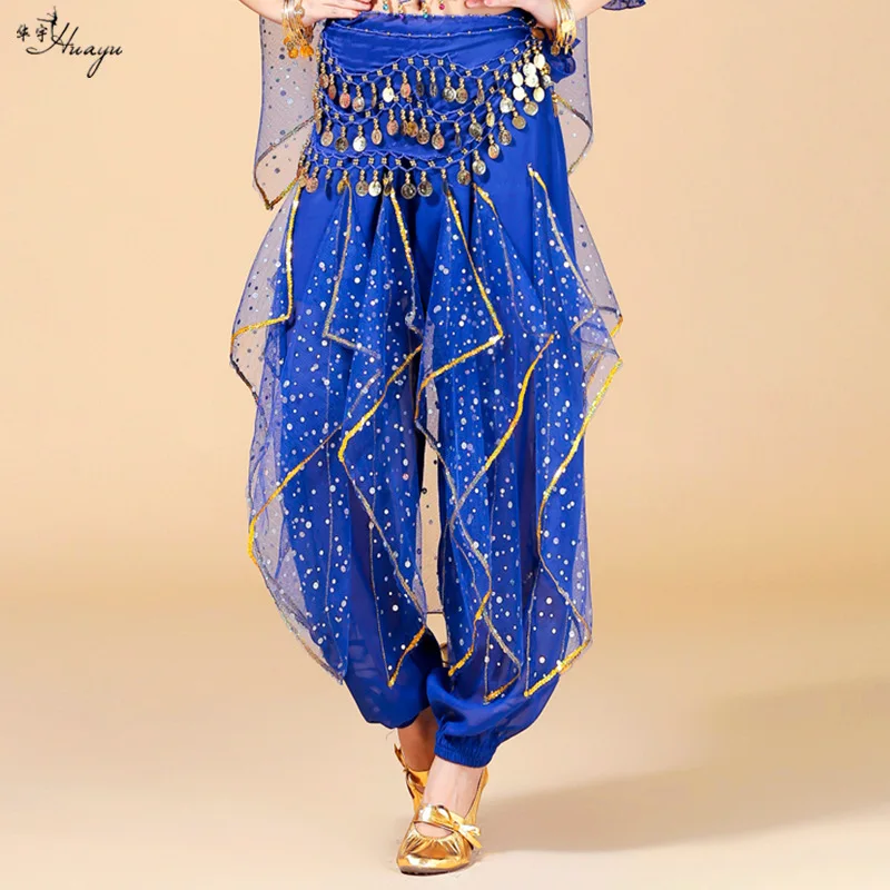 

1pcs/lot woman chiffon belly dancing pants lady sequin belly dancing trousers