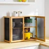 Household Kitchen Bowl Counter Surface Breathable Screen Window Storage Meal Side Cabinet Dust-proof Seasoning Rack 1