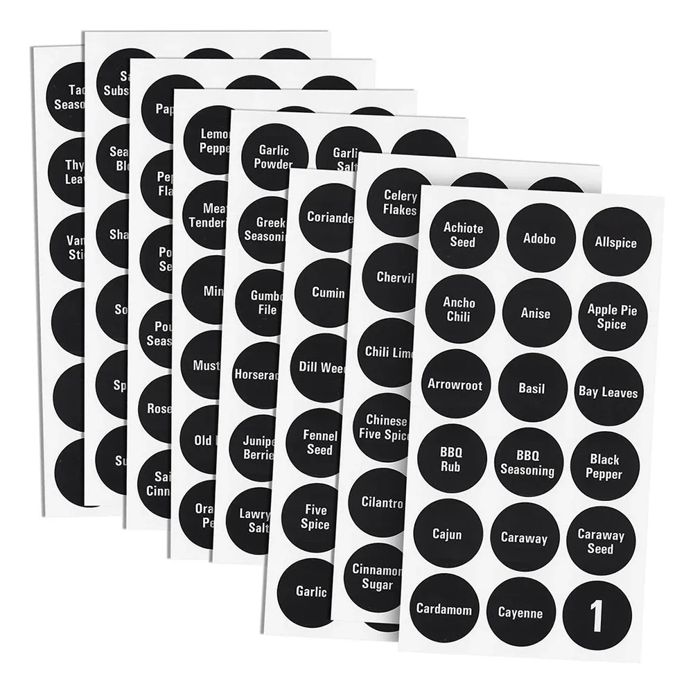 144pcs Classic 1.5 Inch Preprinted Chalkboard Label Sticker Kitchen Storage Spice Jar Label for Spice Containers Water Resistant