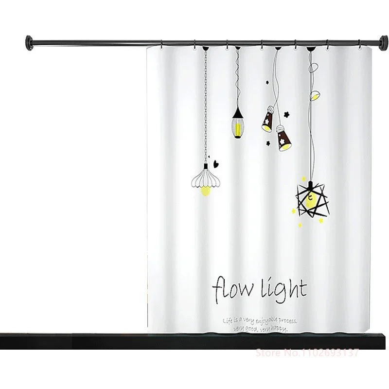 Nordic Wind Geometry Shower Curtain Shower Head Abstract Art Waterproof Polyester Bath Curtain For Home Decor Accessories 2