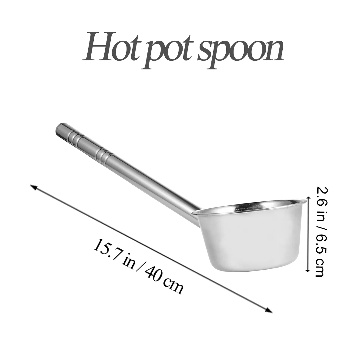 2 Pcs Stainless Steel Soup Spoon Long Handle Kitchen Gadgets Food Serving Spoon Dining Tools Water Scoops Silver Color Round