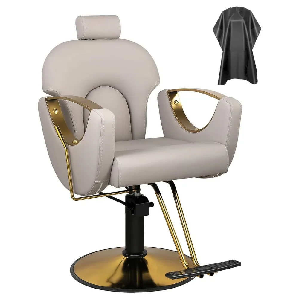 

Barber Chair Salon Chair Hydraulic Reclining Barber Chairs 360Degrees Rolling Swivel Hair Styling Cutting Salon Shampoo Equipmen
