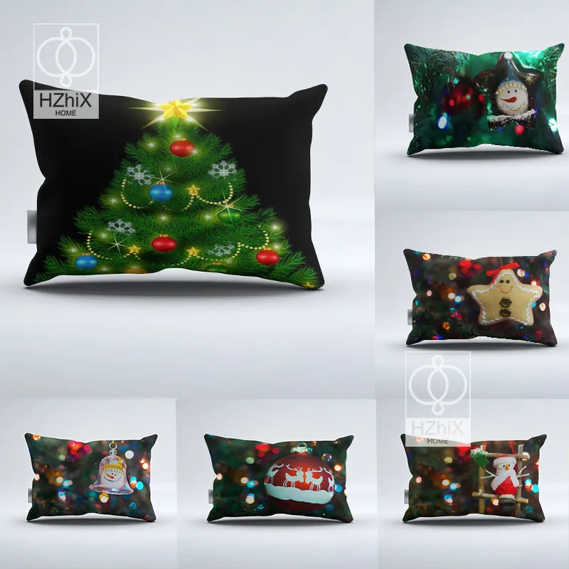 

LED Christmas Pillowcase Luminous Cushion 30x50cm Rectangle for Car Sofa Office Home Decorative Cushion New Year's Eve Decor