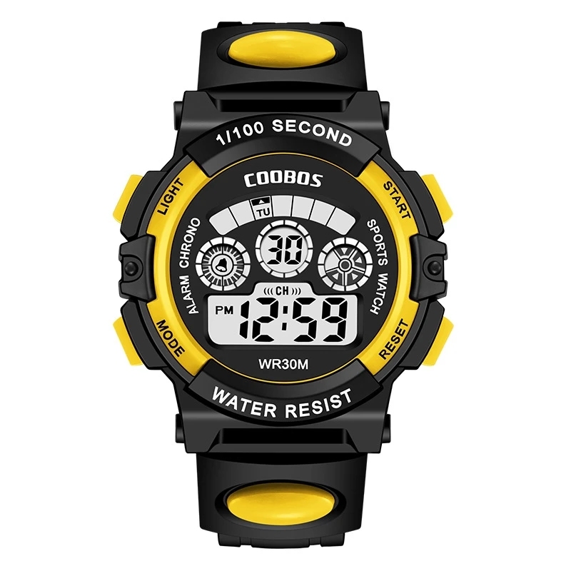 COOBOS Kids' Waterproof Digital Sport Watch with Silicone Strap - Fashionable Big Dial Design