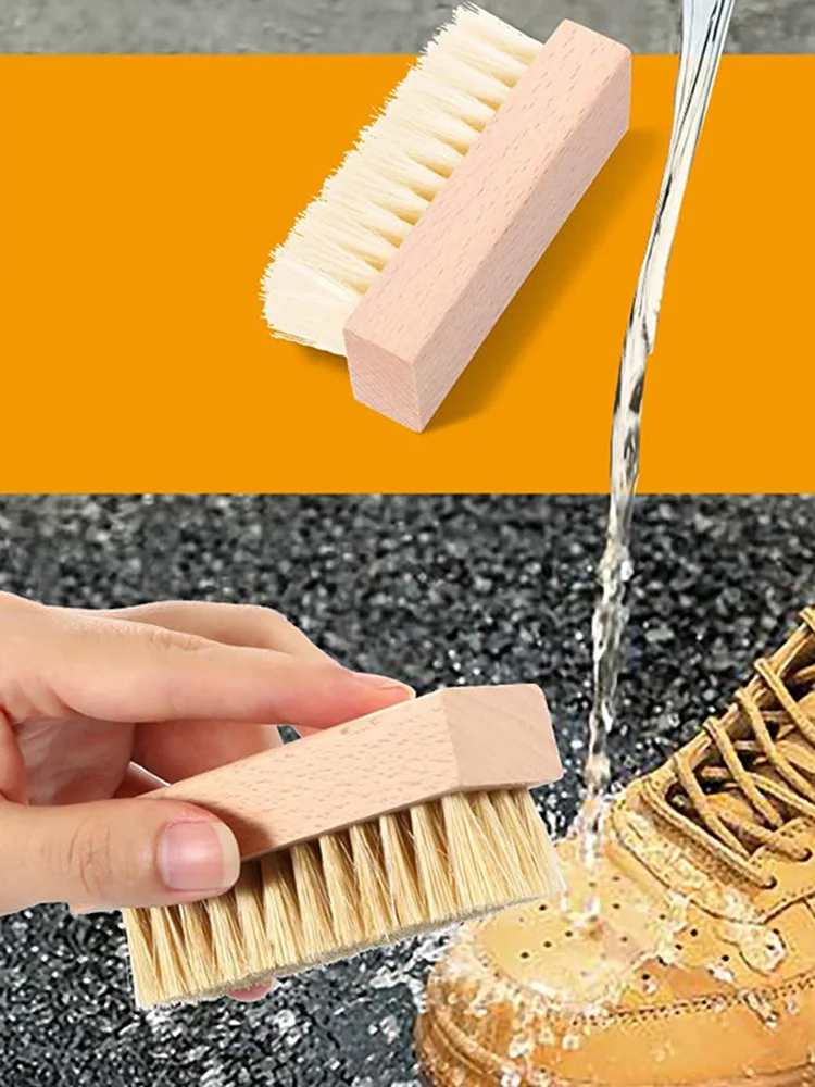 Shoe Cleaning Kit Shoe Cleaner Brush Set Boar Cleaning Brush Plastic Bristles Microfiber Cloth