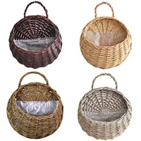 Flower Planter Wall Hanging Wicker Rattam Basket Garden Vine Pot Plants Holder Handmade Woven Hanging Basket Pot De Fleur DéCo 1