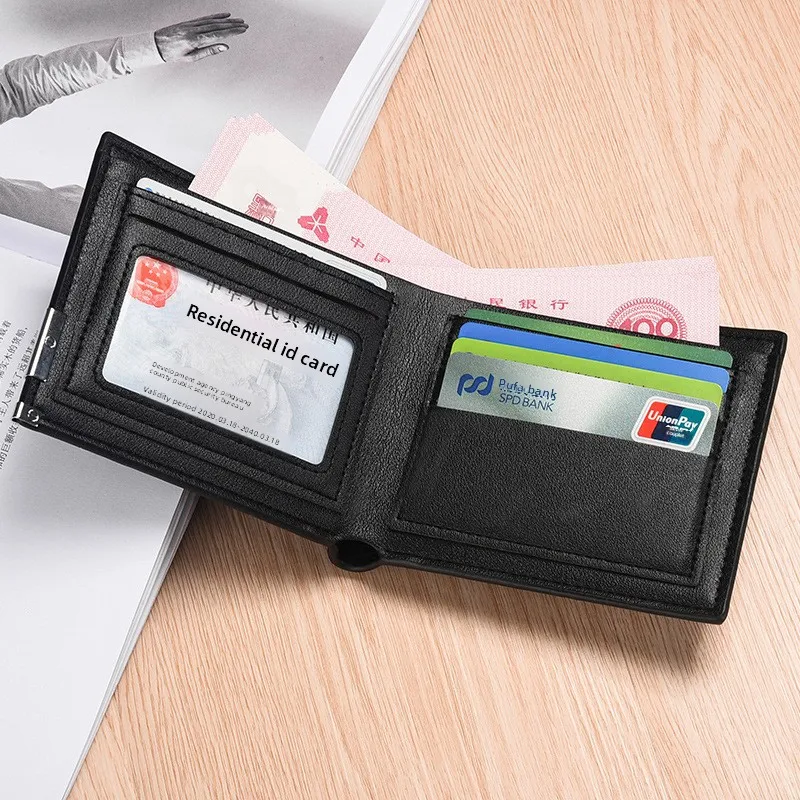 New trendy men's short wallet horizontal and vertical Japanese and Korean wallet card bag for students