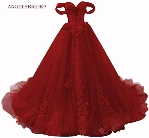 

Angelsbridep, бордовое бальное платье, 15 лет, платья для девушек, аппликации для вечеринки в честь Дня Рождения
